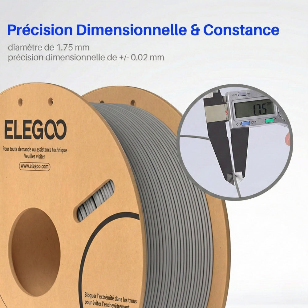 Elegoo - PLA - Translucide (Translucent) - 1,75 mm - 1 kg - RFID