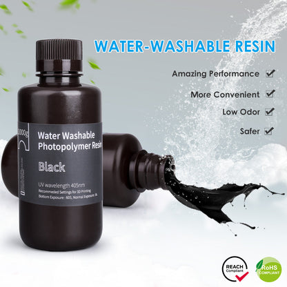 Pack ELEGOO - 3x Résine Water Washable - Noir Transparent (Smoky Black) - 1 kg