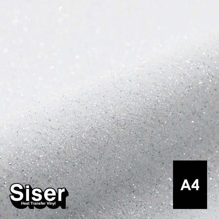 Siser - Glitter Flex - Feuille A4 Thermocollant - (G0001) Blanc Pailleté - 20 x 30 cm