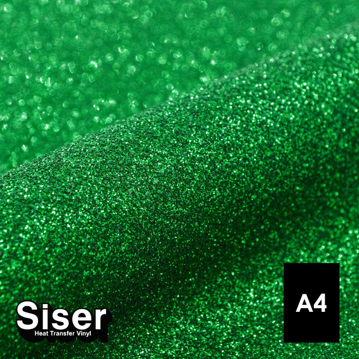 Siser - Glitter Flex - Feuille A4 Thermocollant - (G0009) Vert Pailleté - 20 x 30 cm