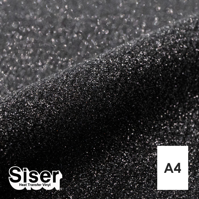 Siser - Glitter Flex - Feuille A4 Thermocollant - (G0019) Noir Pailleté - 20 x 30 cm