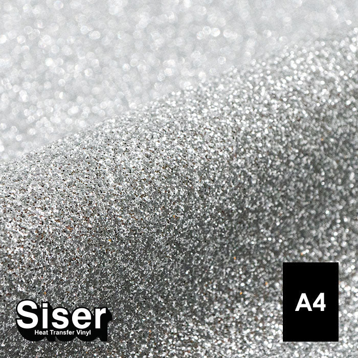 Siser - Glitter Flex - Feuille A4 Thermocollant - (G0021) Argent Pailleté - 20 x 30 cm