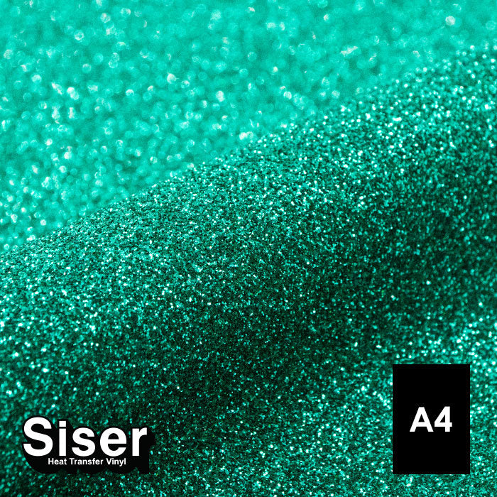 Siser - Glitter Flex - Feuille A4 Thermocollant - (G0055) Émeraude Pailleté - 20 x 30 cm