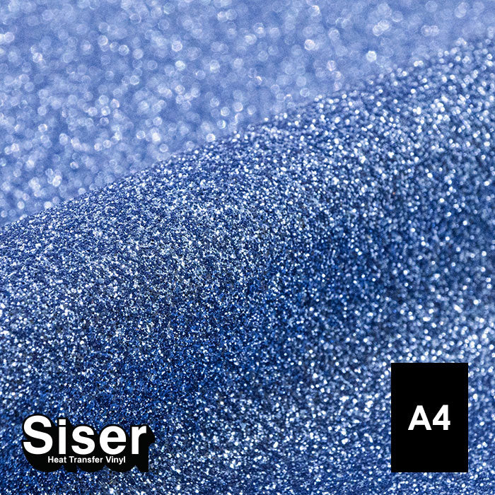 Siser - Glitter Flex - Feuille A4 Thermocollant - (G0084) Vieux Bleu Pailleté - 20 x 30 cm