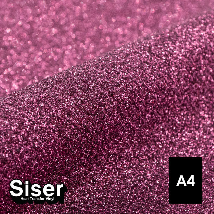 Siser - Glitter Flex - Feuille A4 Thermocollant - (G0110) Groseille Pailleté - 20 x 30 cm