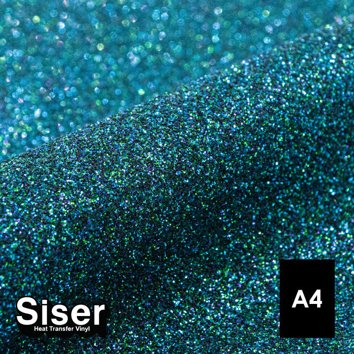 Siser - Glitter Flex - Feuille A4 Thermocollant - (G0112) Lagon Pailleté - 20 x 30 cm