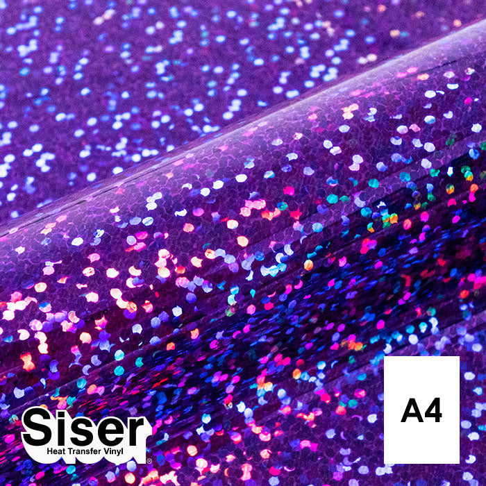 Siser - Holographic Flex - Feuille A4 Thermocollant - (H0015) Violet - 20 x 30 cm