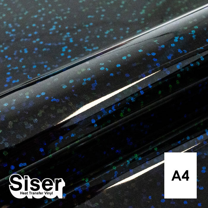 Siser - Holographic Flex - Feuille A4 Thermocollant - (H0019) Noir Holographique - 20 x 30 cm