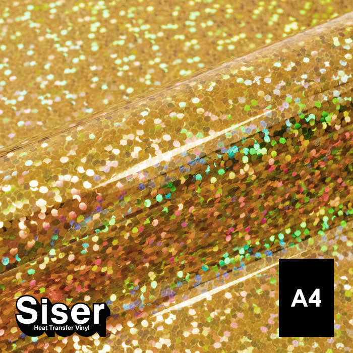 Siser - Holographic Flex - Feuille A4 Thermocollant - (H0020) Or - 20 x 30 cm