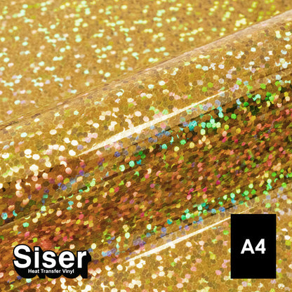 Siser - Holographic Flex - Feuille A4 Thermocollant - (H0020) Or - 20 x 30 cm