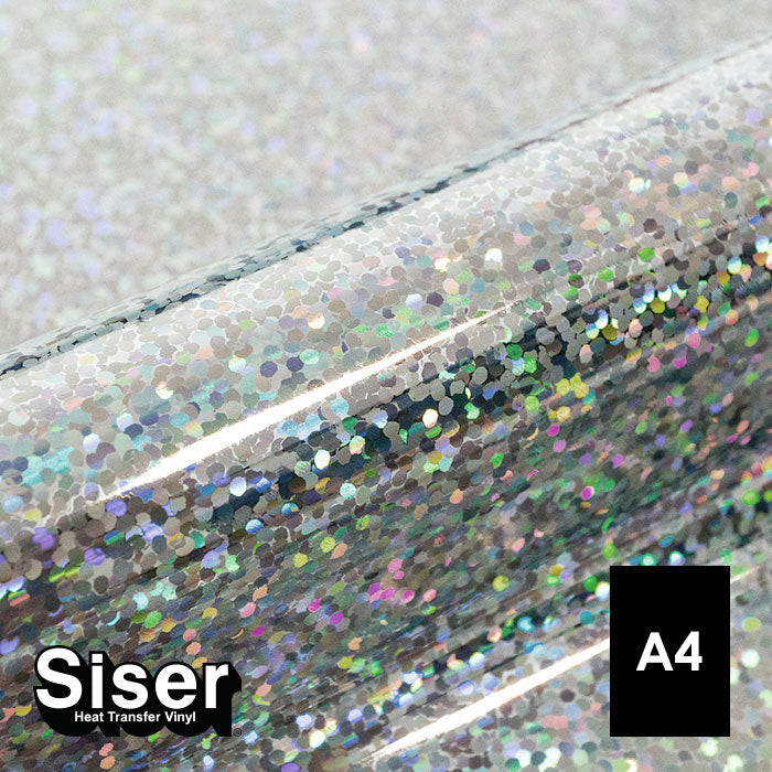 Siser - Holographic Flex - Feuille A4 Thermocollant - (H0021) Argent - 20 x 30 cm