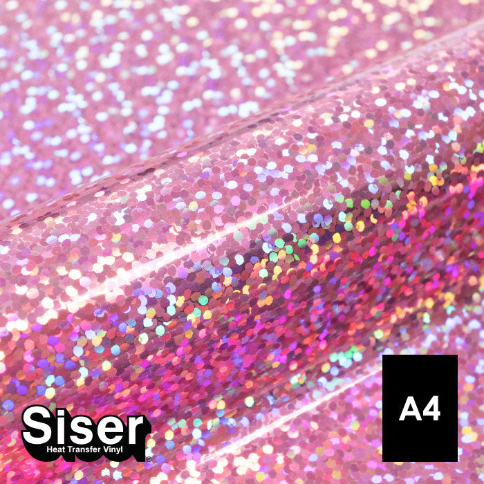 Siser - Holographic Flex - Feuille A4 Thermocollant - (H0031) Rose Clair - 20 x 30 cm
