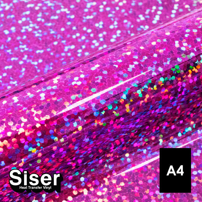 Siser - Holographic Flex - Feuille A4 Thermocollant - (H0080) Rose - 20 x 30 cm