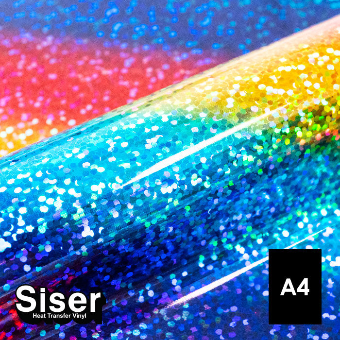 Siser - Holographic Flex - Feuille A4 Thermocollant - (H0090) Multicolore - 20 x 30 cm