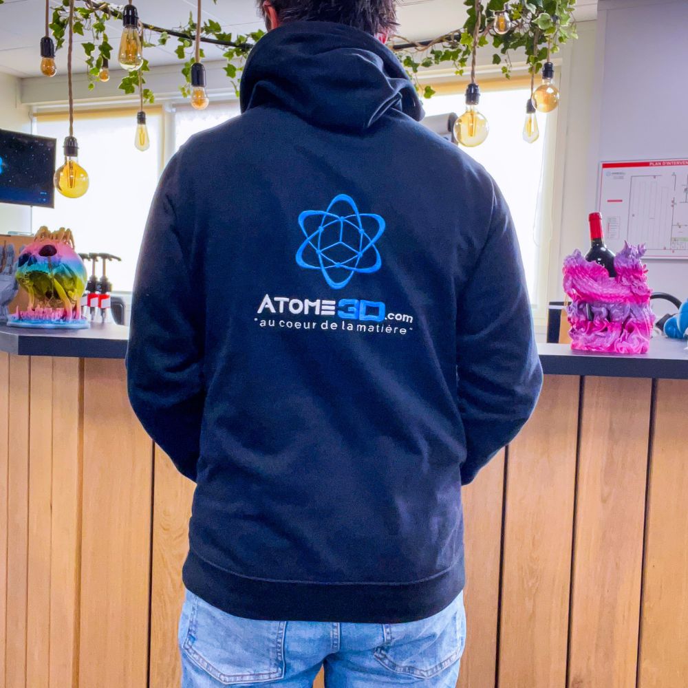 Veste zippée à capuche Atome3D dos