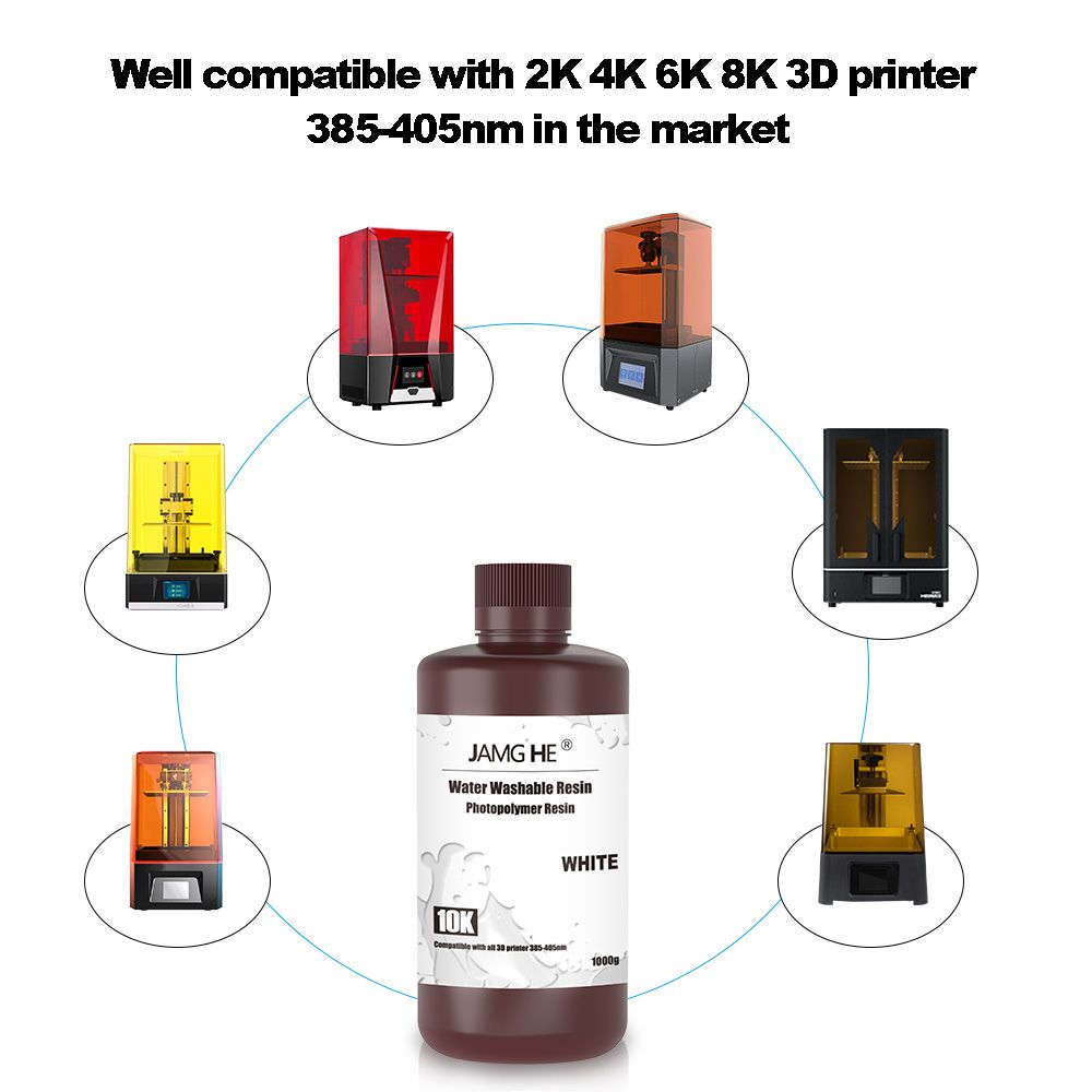 Jamg He - Résine UV Water Washable 10k - Blanc (White) - 1 kg
