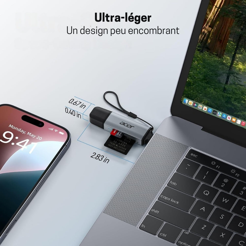 Lecteur de Carte SD/Micro - Adaptateur USB 3.0