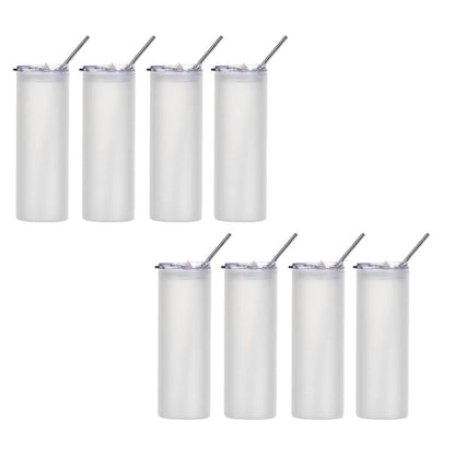 Craft Express - Sublimation - 8 Tumblers - Verre Givré Transparent - 750 ml