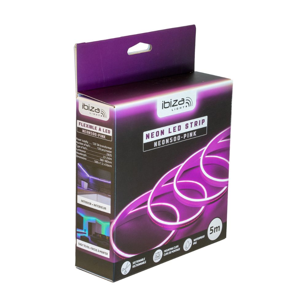 Lotronic - Bande LED IP65 Néon - Rose - 5 m