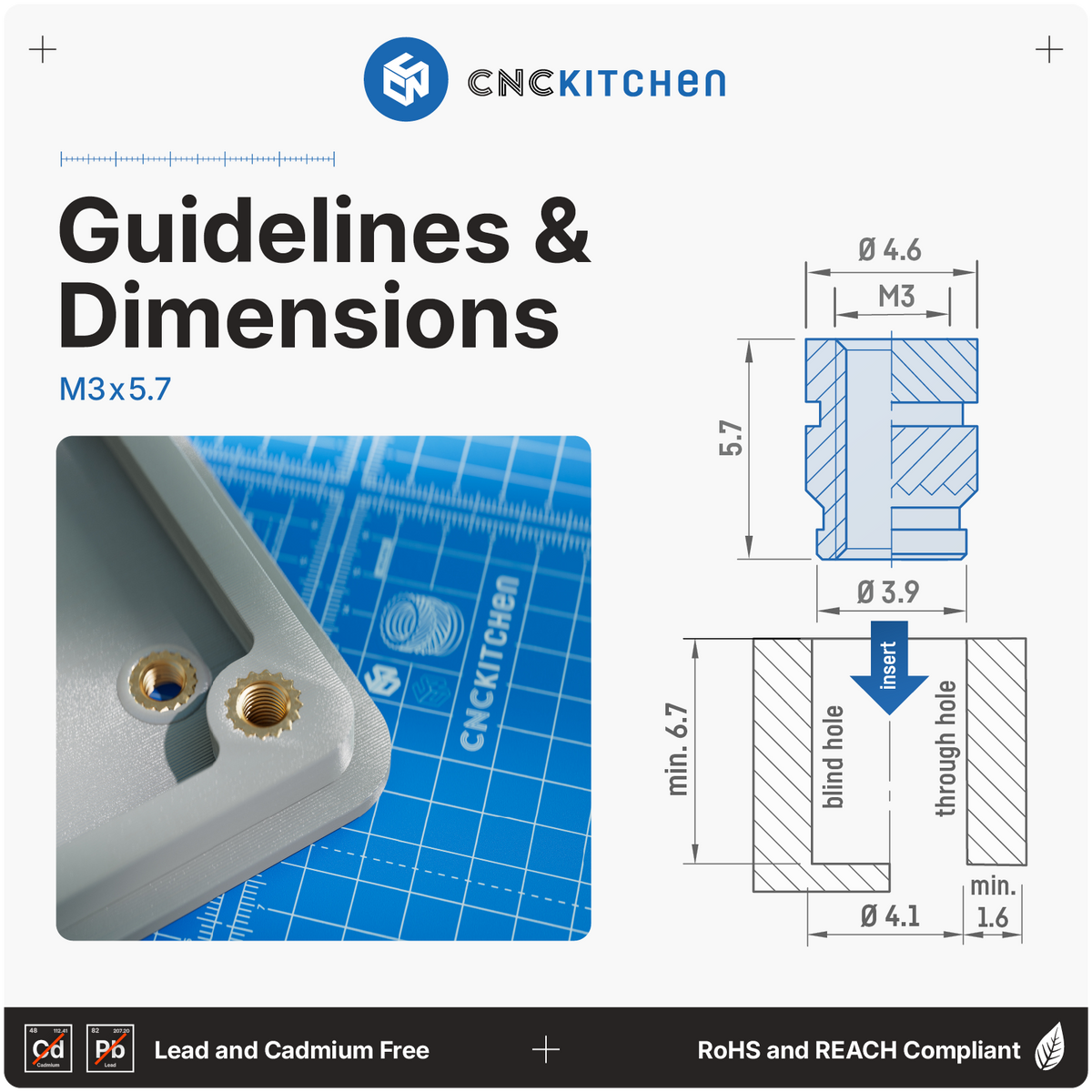 CNC Kitchen - Inserts Filetés Set Standard - Lot de 200 pièces