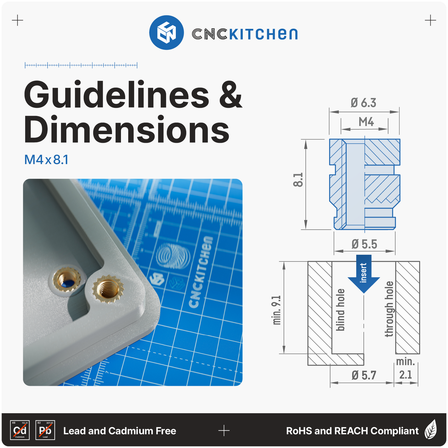 CNC Kitchen - Inserts Filetés Set Standard - Lot de 200 pièces