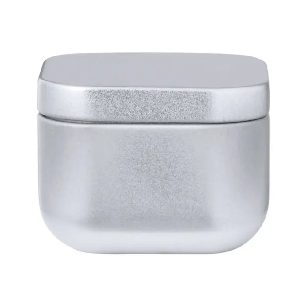 MissKraft - Bougie à la vanille en métal à graver - Argent - 4x5x5 cm