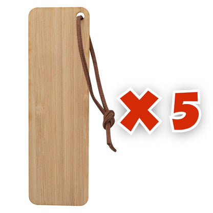 MissKraft - 5 Marques Pages en bambou à graver