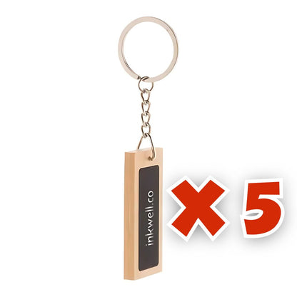 MissKraft - 5 Porte-Clés Rectangulaires à graver en bambou