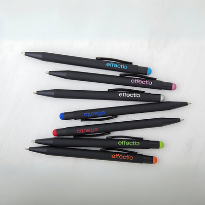 MissKraft -  5 Stylos à bille à graver Pearly Noir embout Vert Clair