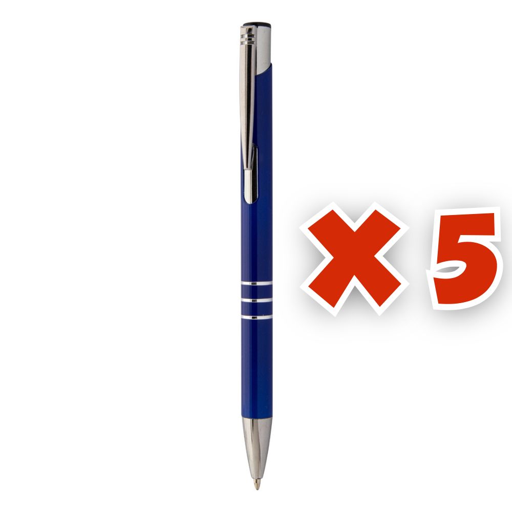 MissKraft -  5 Stylos à bille à graver Rechannel - Bleu