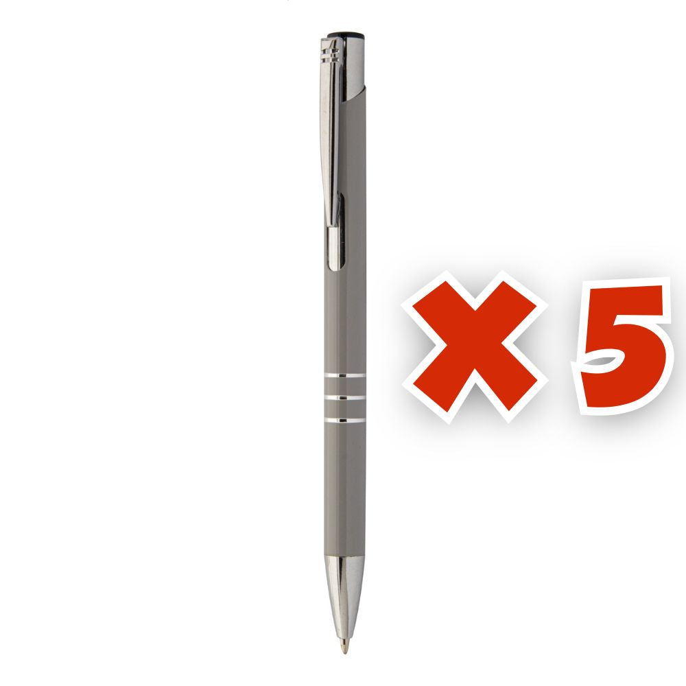 MissKraft - 5 Stylos à bille à graver Rechannel - Gris Clair