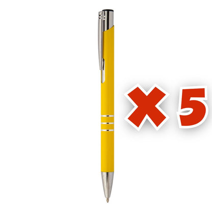 MissKraft - 5 Stylos à bille à graver Rechannel - Jaune
