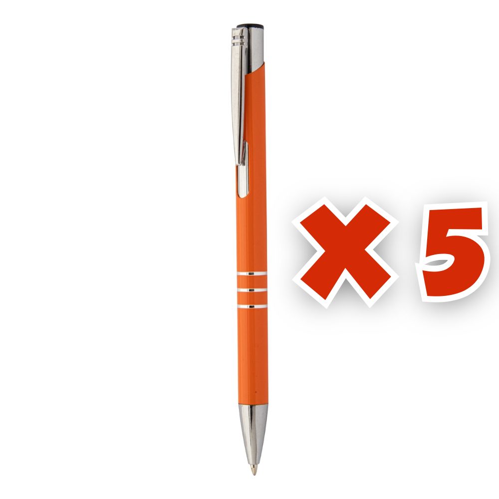 MissKraft - 5 Stylos à bille à graver Rechannel - Orange