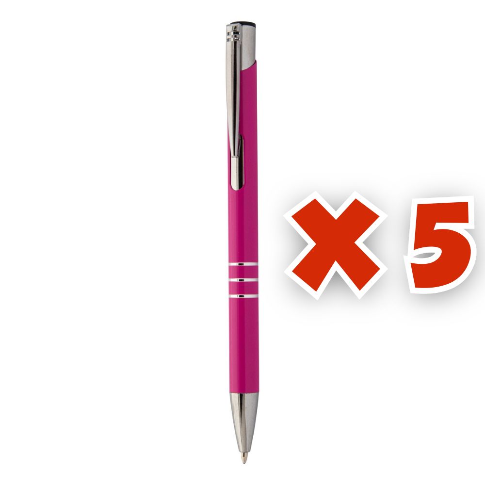 MissKraft - 5 Stylos à bille à graver Rechannel - Rose