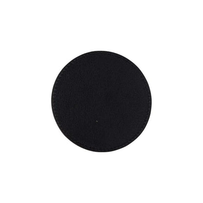 Craft Express - 4 Sous-verres Ronds pour sublimation et gravure - Silimicuir - Gris/Noir - 9,5 cm