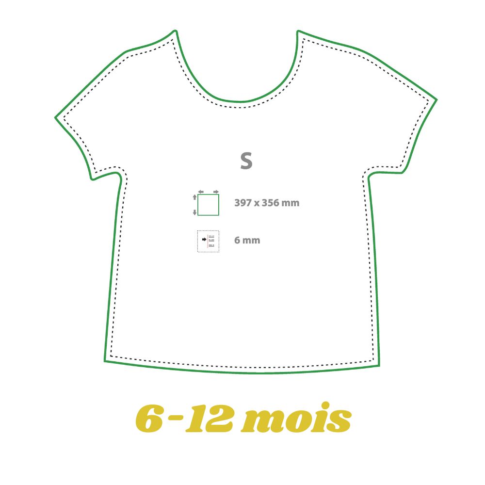 MissKraft - Sublimation - T-shirt Bébé - Blanc - 6/12 mois