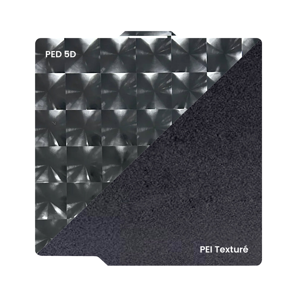 Ziflex - Plateau d'Impression pour Bambu Lab Séries X1/P1/P2/A1 - PED 5D & PEI Textured - 257 x 257 mm