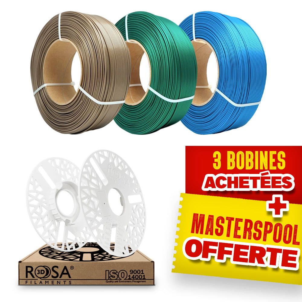 Rosa3D - Pack Refill Rosa3D - Perlé Satiné - PLA Starter x3 + Masterspool Offerte