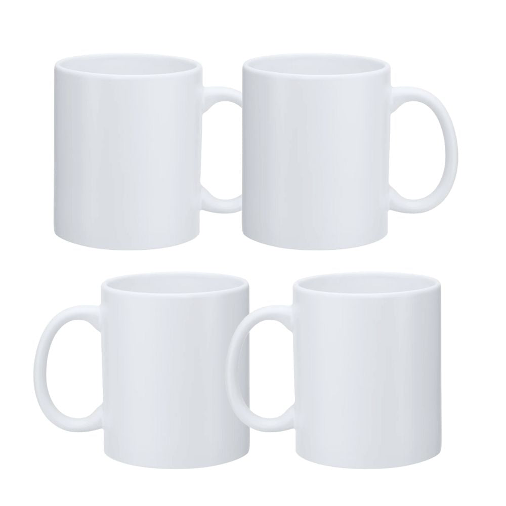 MissKraft - Lot de 4 Mugs pour Sublimation - 330 ml