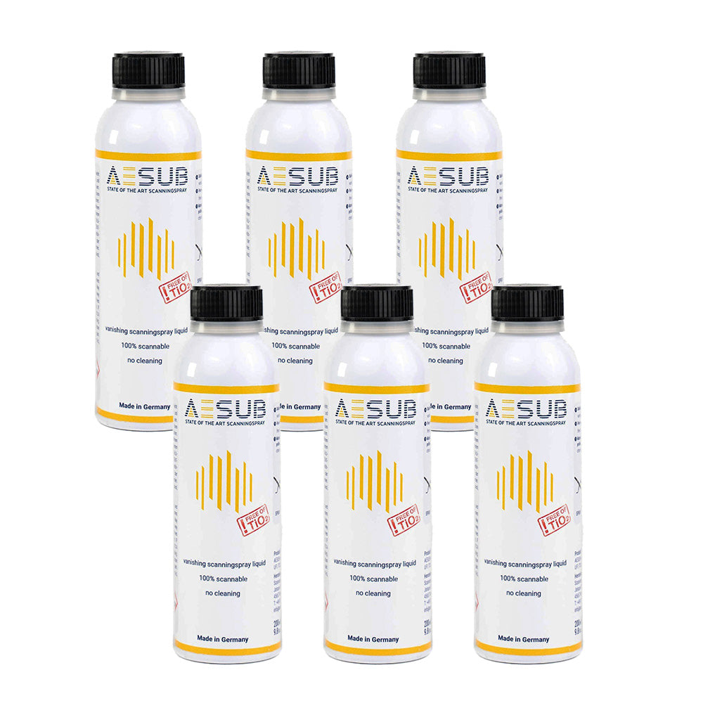 AESUB - Pack de 6 liquides matifiants 200 ml pour scanners 3D - Jaune