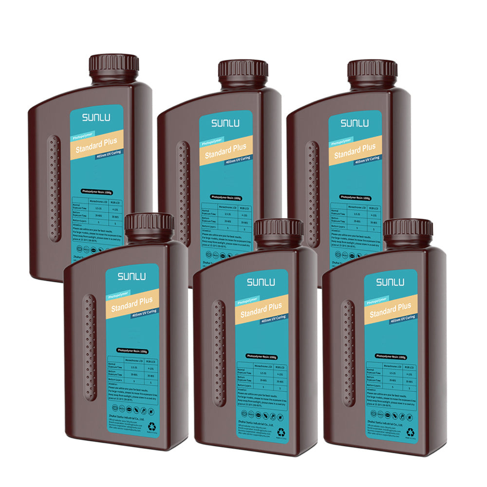 Sunlu - Résine Standard Plus - Blanc (Solid White) - 1 kg - Lot de 6