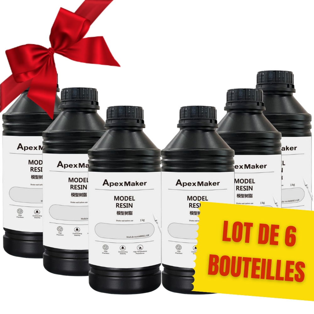 Pack ApexMaker - 6x Résine Standard (Model Resin) - Gris (Gray) - 1 kg