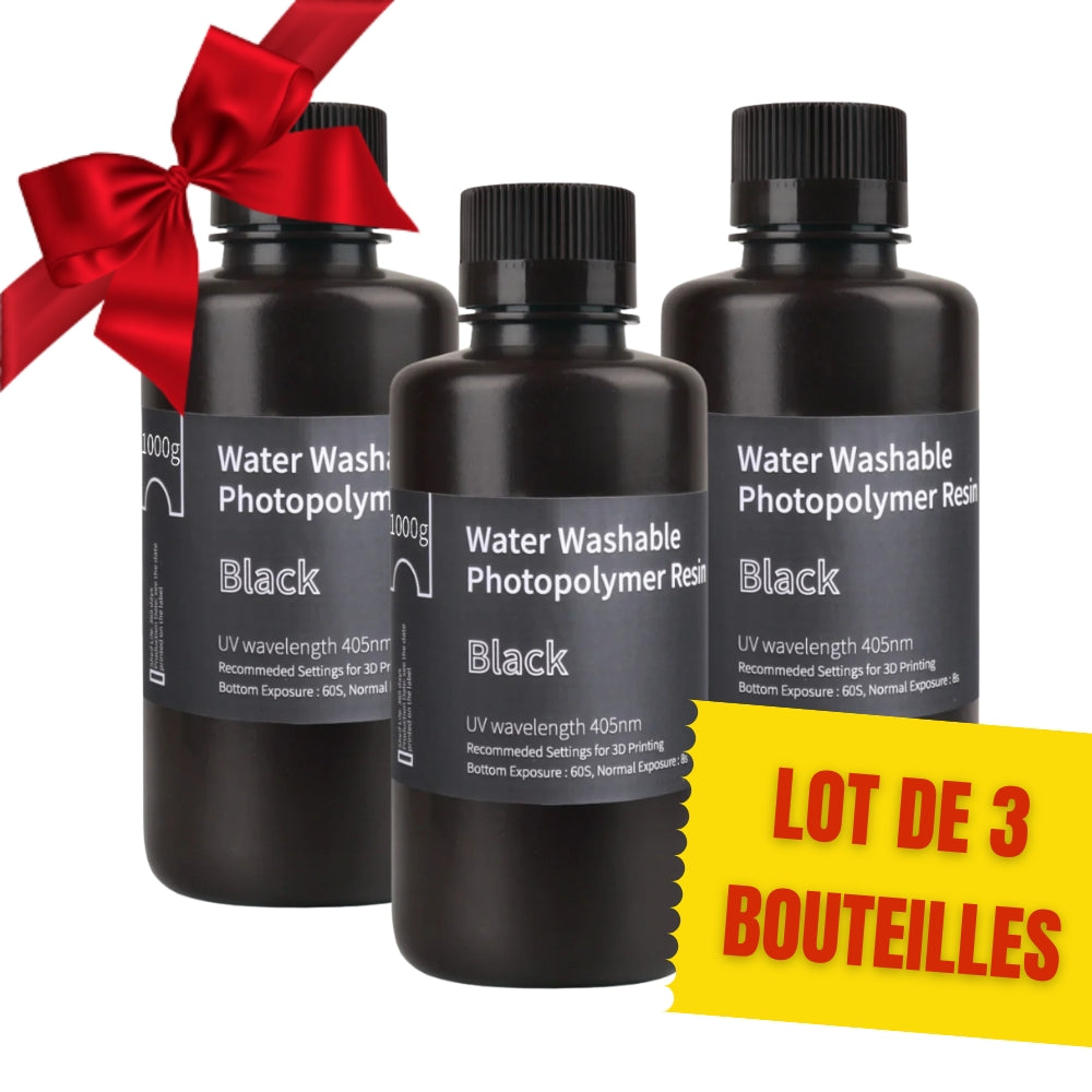 Pack ELEGOO - 3x Résine Water Washable - Noir (Black) - 1 kg