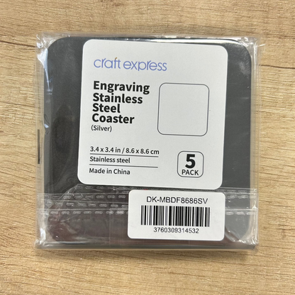 Pack Craft Express de 5 sous verres à graver carrés