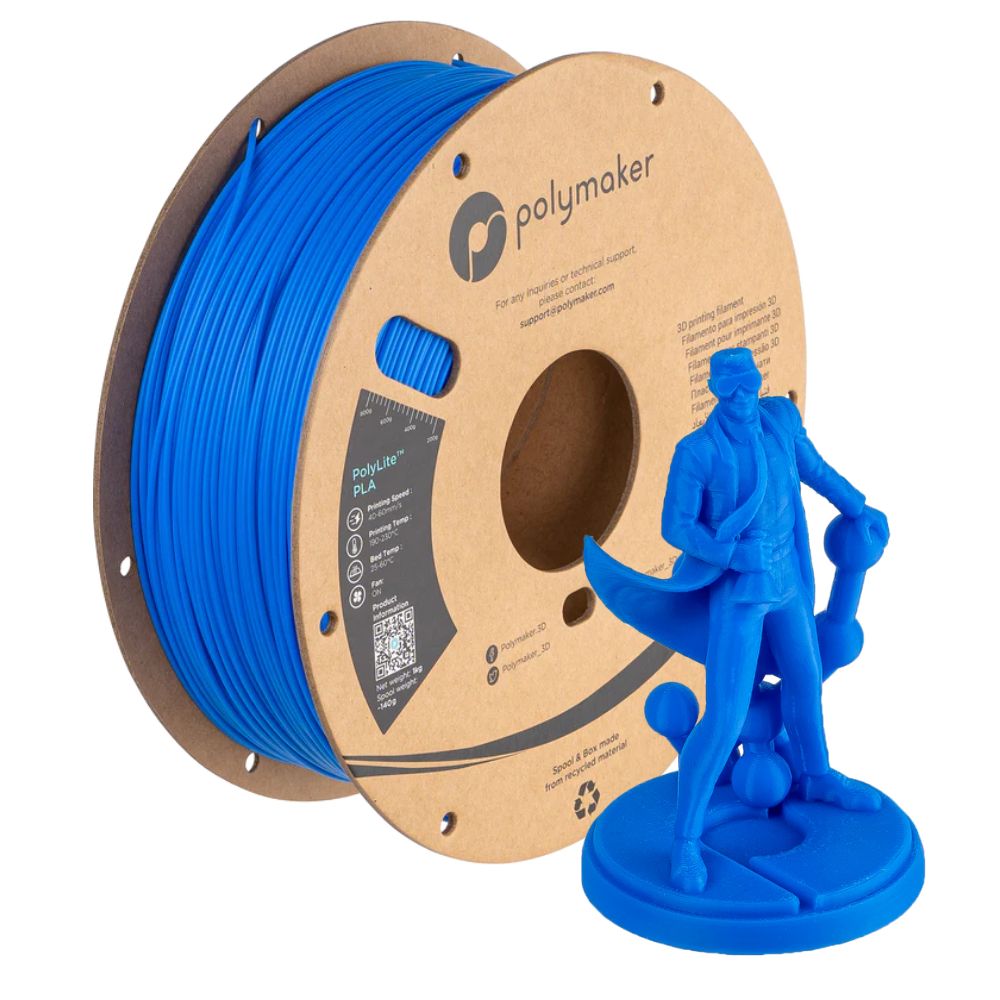 Polymaker - PolyLite PLA - Bleu Azure (Azure Blue) - 1,75 mm - 1 kg