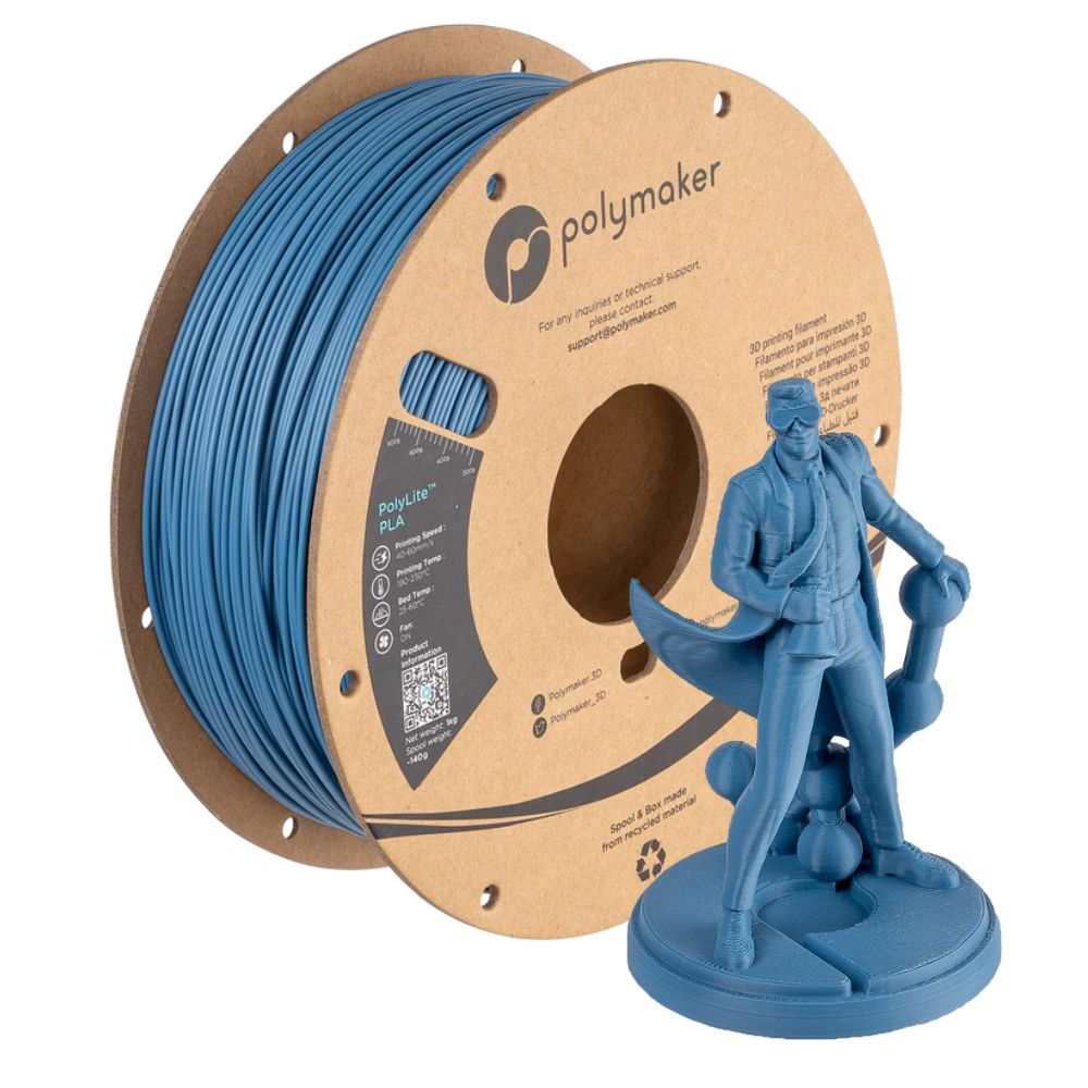 Polymaker - PolyLite PLA - Bleu Pierre (Stone Blue) - 1,75 mm - 1 kg