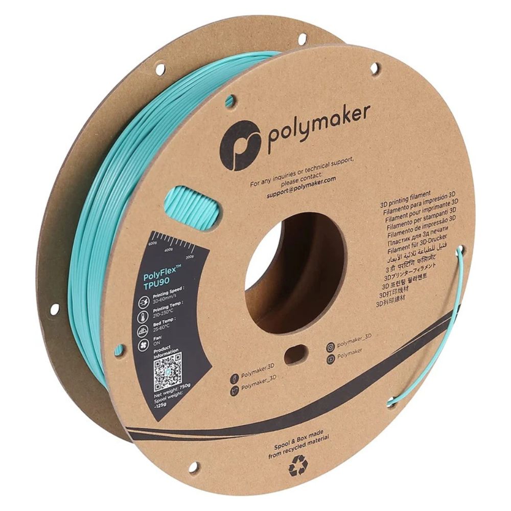 Polymaker - PolyFlex (TPU 90A) - Bleu arctique (teal) - 1,75 mm - 750 g
