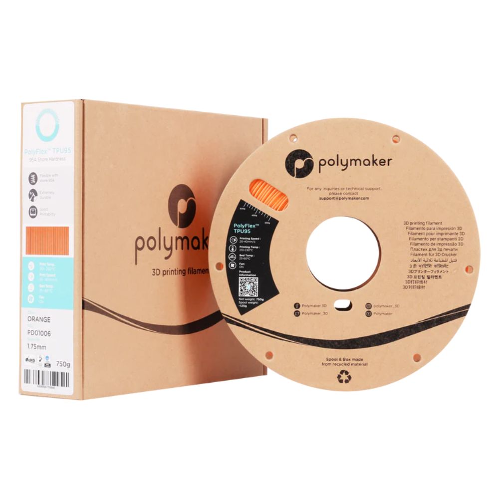 Polymaker - PolyFlex (TPU 95A) - Orange (orange) - 1,75 mm - 750 g