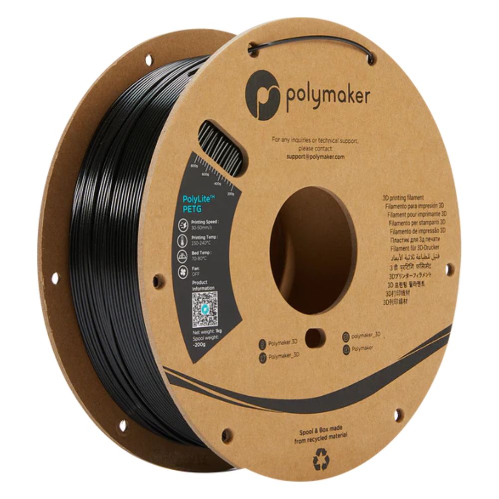 Polymaker - PolyLite PETG - Noir (black) - 1,75 mm - 1 kg