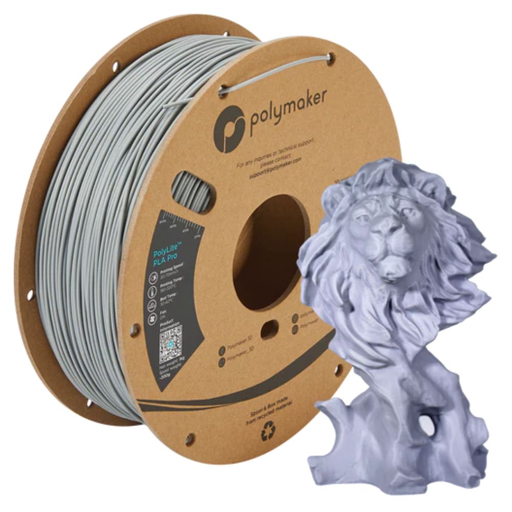 Polymaker - PolyLite PLA Pro - Gris (grey) - 1,75 mm - 1 kg